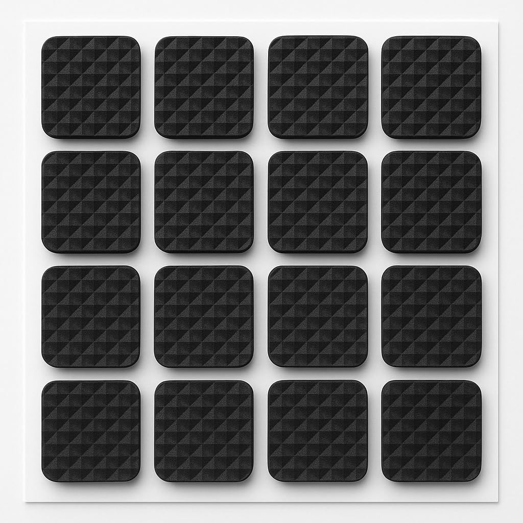 Swadita 32 Pcs Furniture Pads Kit || Square Rubber Floor Protector Non Slip Furniture Pads Sofa Bed, Dining Table,Dining Chairs Balance Pad Noise Insulation Pad, Black 1.8cm x 1.8cm-image-47