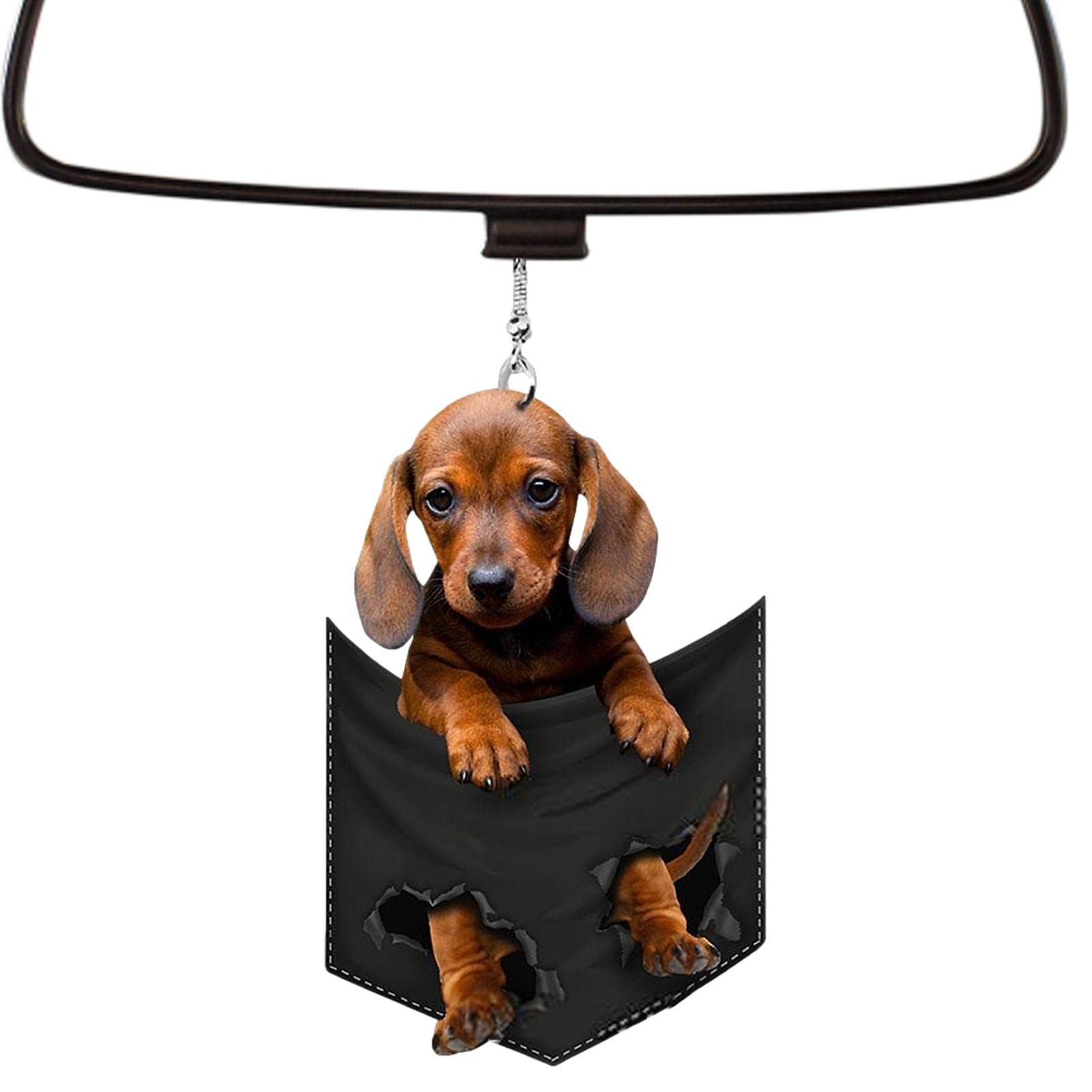 Ornement Voiture Husky Mignon Avec Lunettes - Pendentif Rétroviseur Chien Balançoire, Décoration Fun