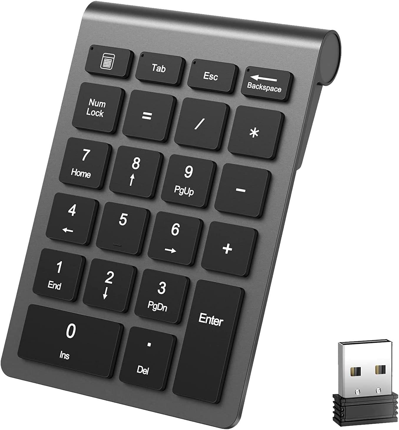 22 Keys Bluetooth Wireless Number Pad Rechargeable 10Key 2.4GHz Numeric