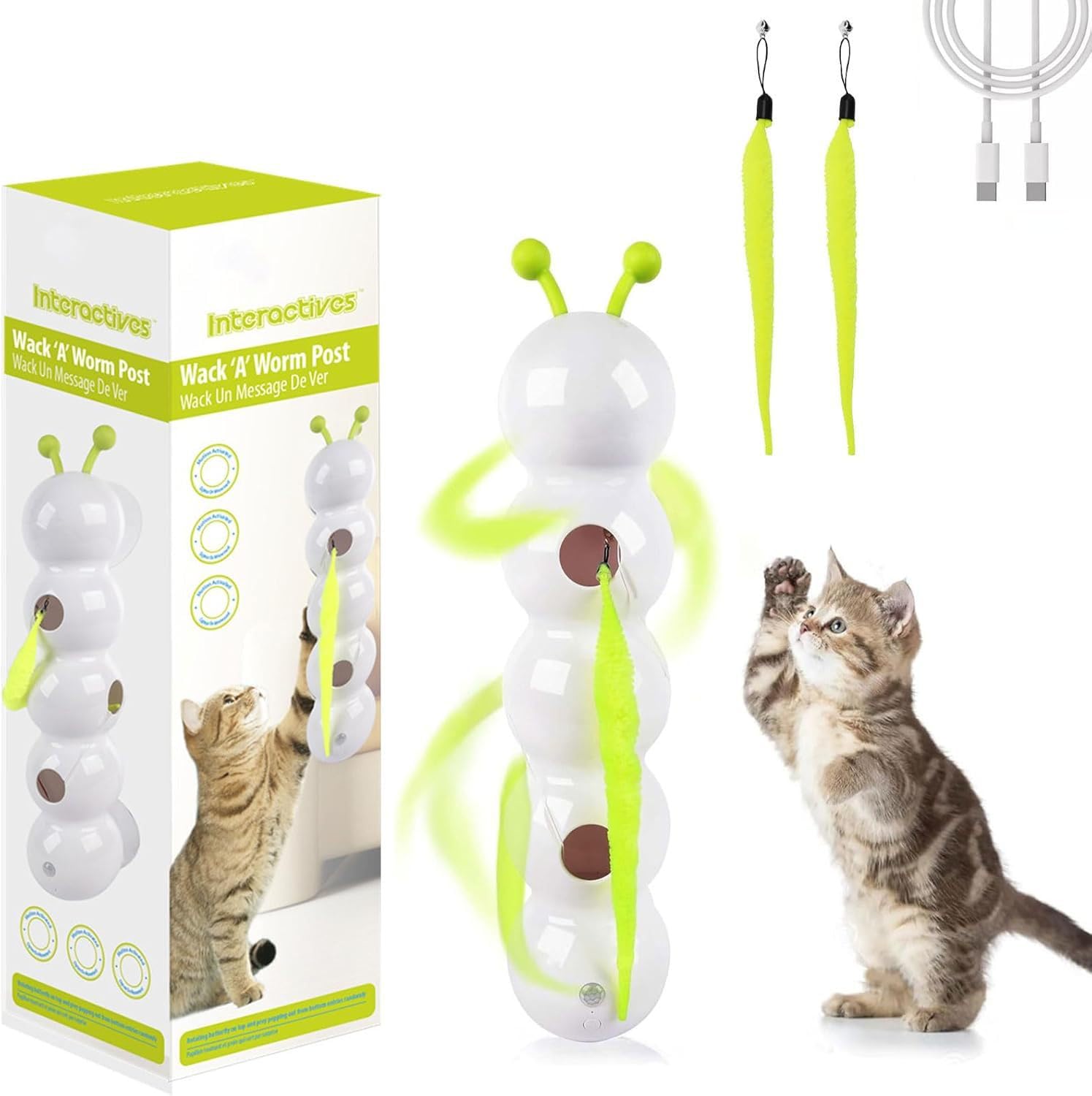 Jouet de chat caterpillar interactif automatique et résistant
