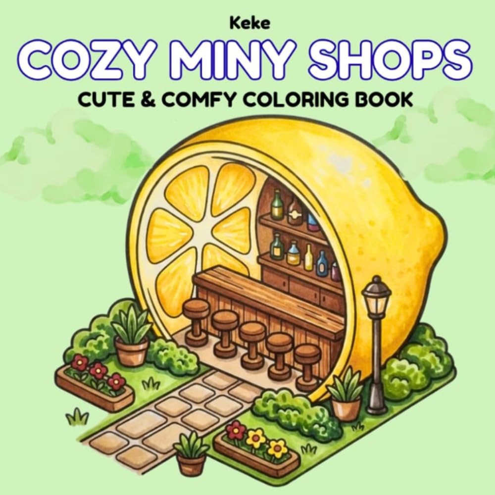 Cozy Mini Shops Coloring Book: Cute & Cozy Tiny Storefronts for Relaxation and Stress Relief 50 Adorable Mini Shops to Color | Cute Cafés, Bakeries, ... | Bold and Easy Designs for Teens & Adults