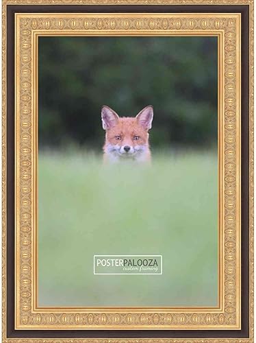 Miniatura 3 de Poster Palooza Marco de fotos de madera tradicional dorado de 36 x 30 pulgadas con acrílico UV, respaldo de tablero de espuma y accesorios