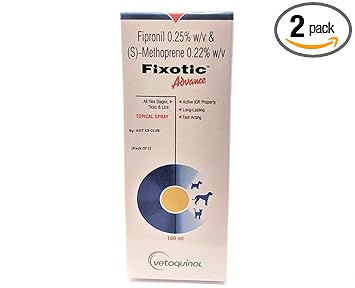 Vetoquino Fixotic Advance Anti-Tick & Flea Spray 100ml (Pack of 2) by ASIT K9 Club