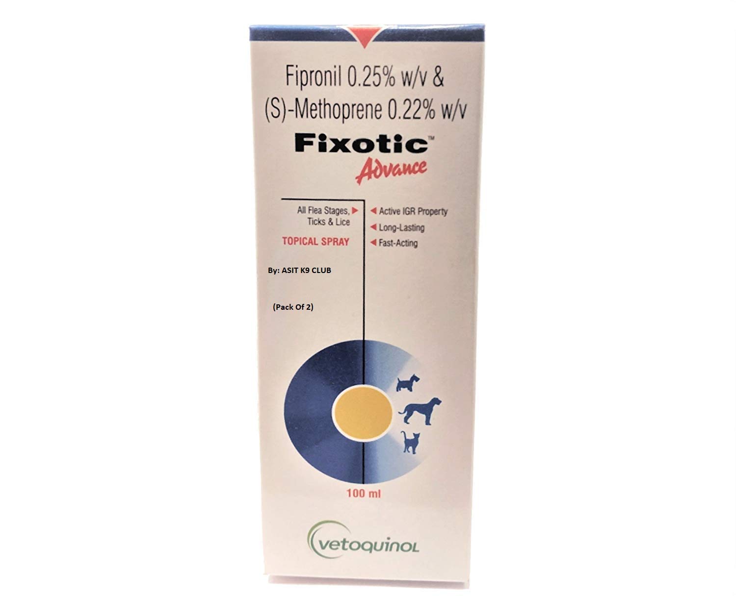 Vetoquino Fixotic Advance Anti-Tick & Flea Spray 100ml (Pack of 2) by ASIT K9 Club (B07R82DSQN) Amazon Price History, Amazon Price Tracker
