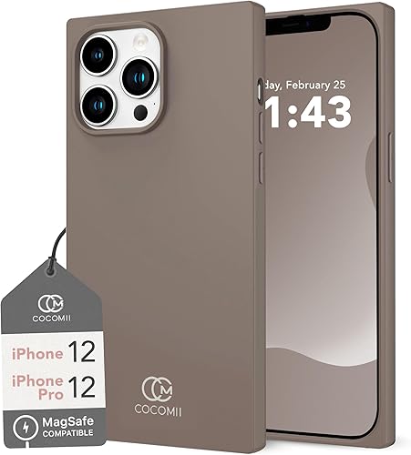 Cocomii - Funda rectangular compatible con iPhone 12/12 Pro - Compatible con MagSafe, silicona suave al tacto, forro de microfibra, mate, funda