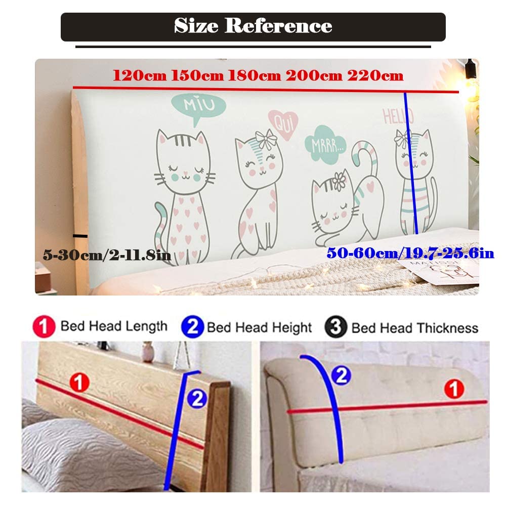 Funda de cabecero moderna antideslizante para cama con envoltura elástica, a prueba de polvo, tapizado/madera/cuero para cama con cabeceras protectoras, longitud 210-240 cm