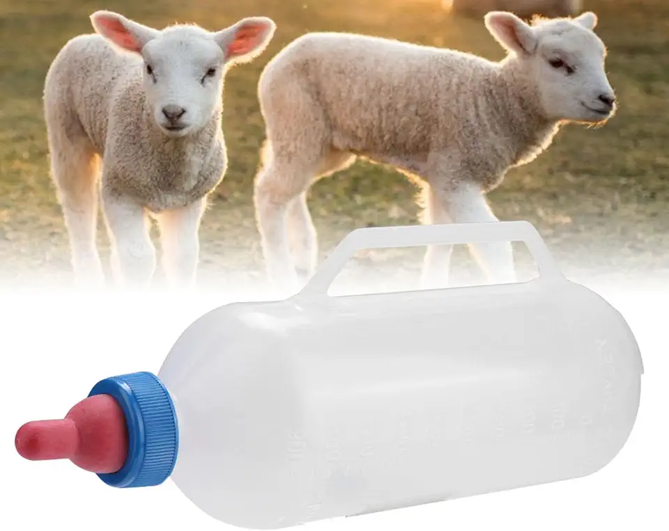 Alimentador de leite de cabra para bebê, garrafa de leite de cordeiro de 1l, substituição destacável de ovelha, garrafa de enfermagem de cordeiro com alça para fazenda