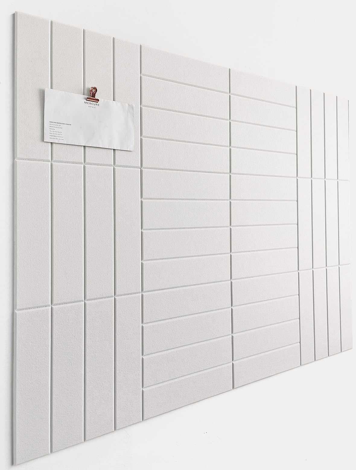 White Felt Bulletin Board Tiles | Modern Cork Board Alternative | Large Cork Boards for Walls | Aesthetic Felt Wall Panels for Office & Home Decor | Pin Board & Photo Board (12-Pack) | White