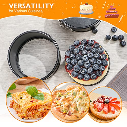 Hongbake 4 Inch Springform Pans, Mini Cheesecake Pans With 100 Pcs Parchment Paper Liners, Nonstick Round Cake Pan With Leakproof Removable Bottom For Pizzas, Quiches, 4 Pieces - Dark Grey #TOP5