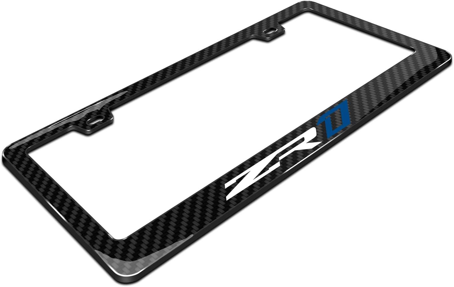iPick Image for Corvette C7 ZR1 in 3D on Real Carbon Fiber Finish ABS Plastic License Plate Frame is Official Licensed