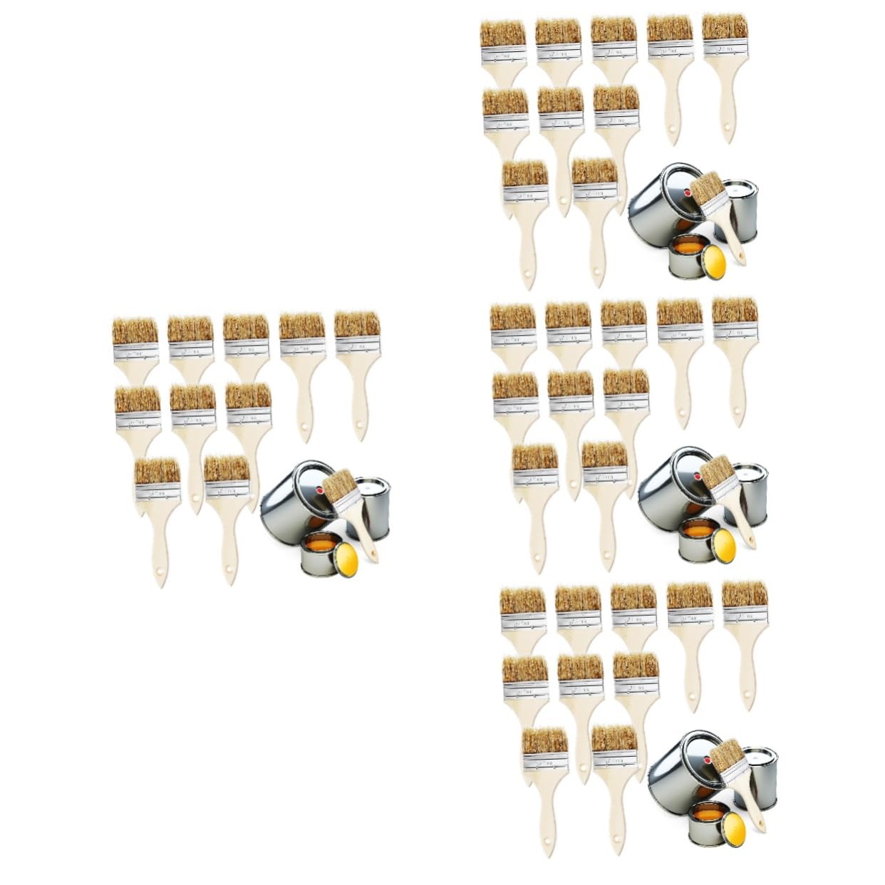SHINEOFI Cepillo De Pelo De Cerdo Chip Parilla Cepillo para Parrilla Hilván Pinceles Salsa Cepillo De Virutas Pincel De Pintura Brocha De Madera 10 Piezas X 4