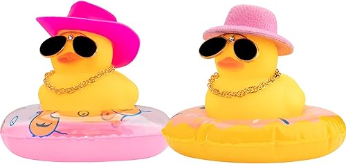 Miniatura 9 de wonuu 2 adornos de pato para salpicadero de automóvil, adornos de goma para decoración de tablero de automóvil, accesorios de decoración con mini