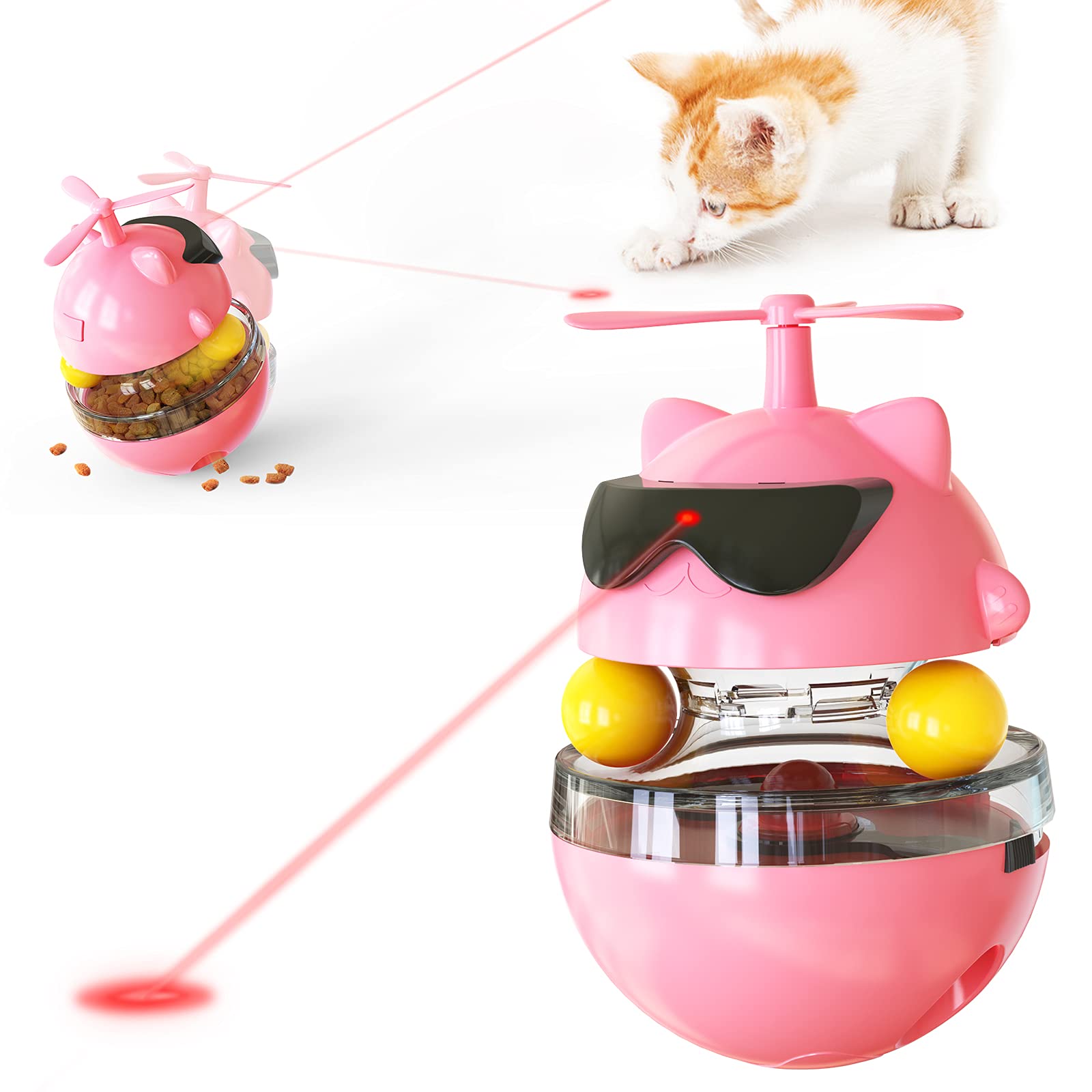 Jouets pour chat interactifs pour lutter contre l'ennui du félin d'intérieur rose