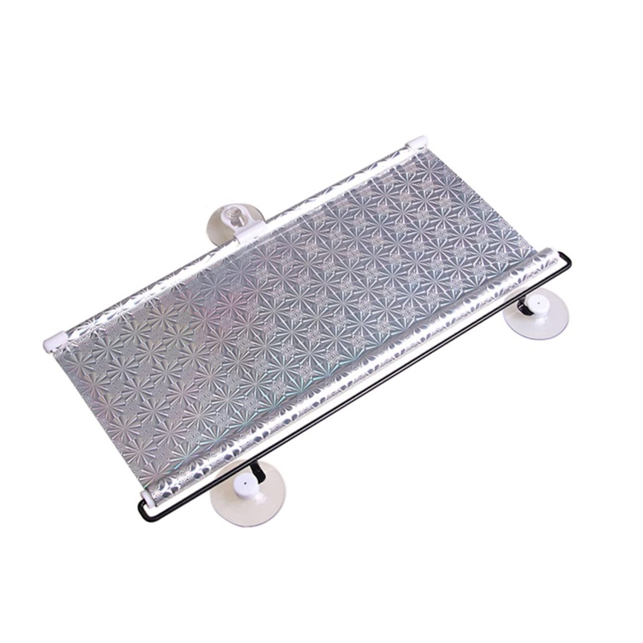Milisten Retractable Car Sun Shade Curtain Window Roller Blind Protector Silver Laser for Front Windscreen