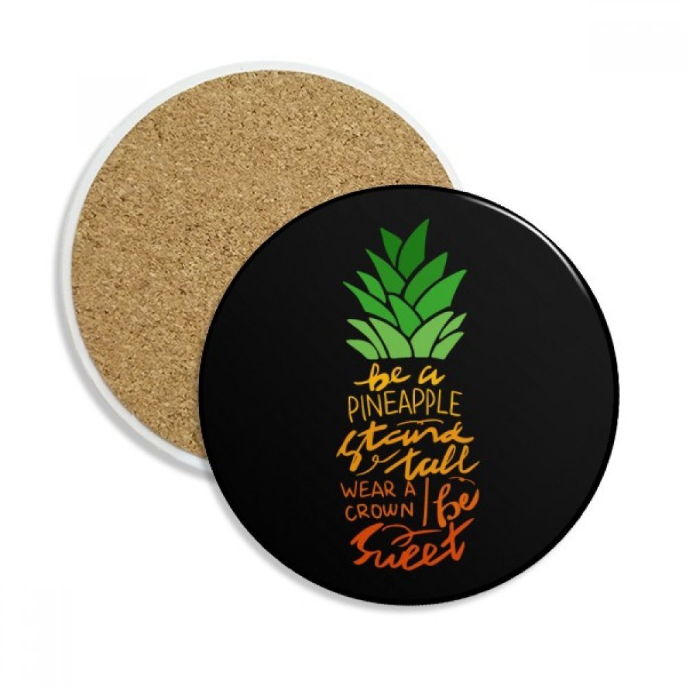 Coaster en céramique pour table basse et bureau dessous de verre ananas multicolor