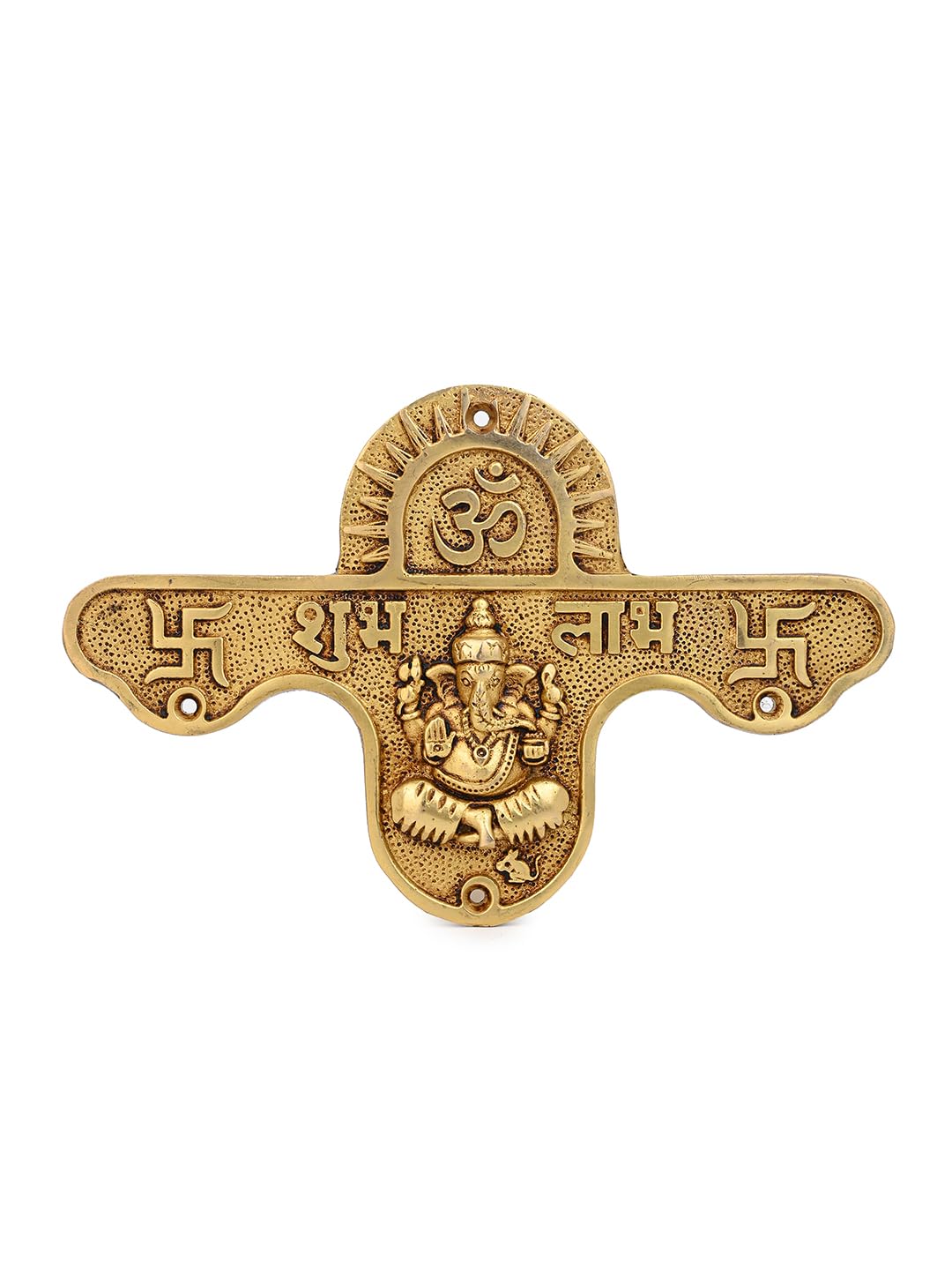 Adornefy Brass Shubh Labh Plate | Auspicious Door & Wall Hanging | Religious Wall Art for Home, Office & Pooja Room-image-4