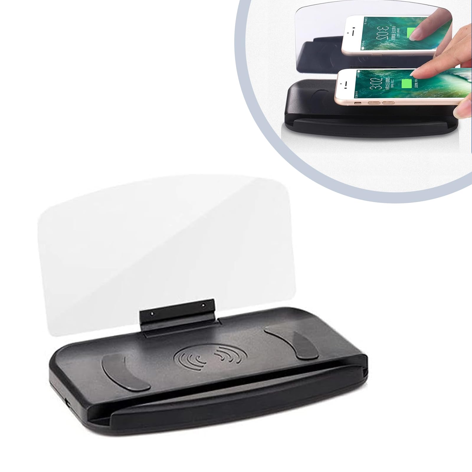 UGSHY 1 PC Car Mobile Phone Projection Heads-up Display Holder, HUD Clear Image Reflection Multi-Function, Portable Navigation Projector Display, Smart Products Universal for Most Cars (Black)