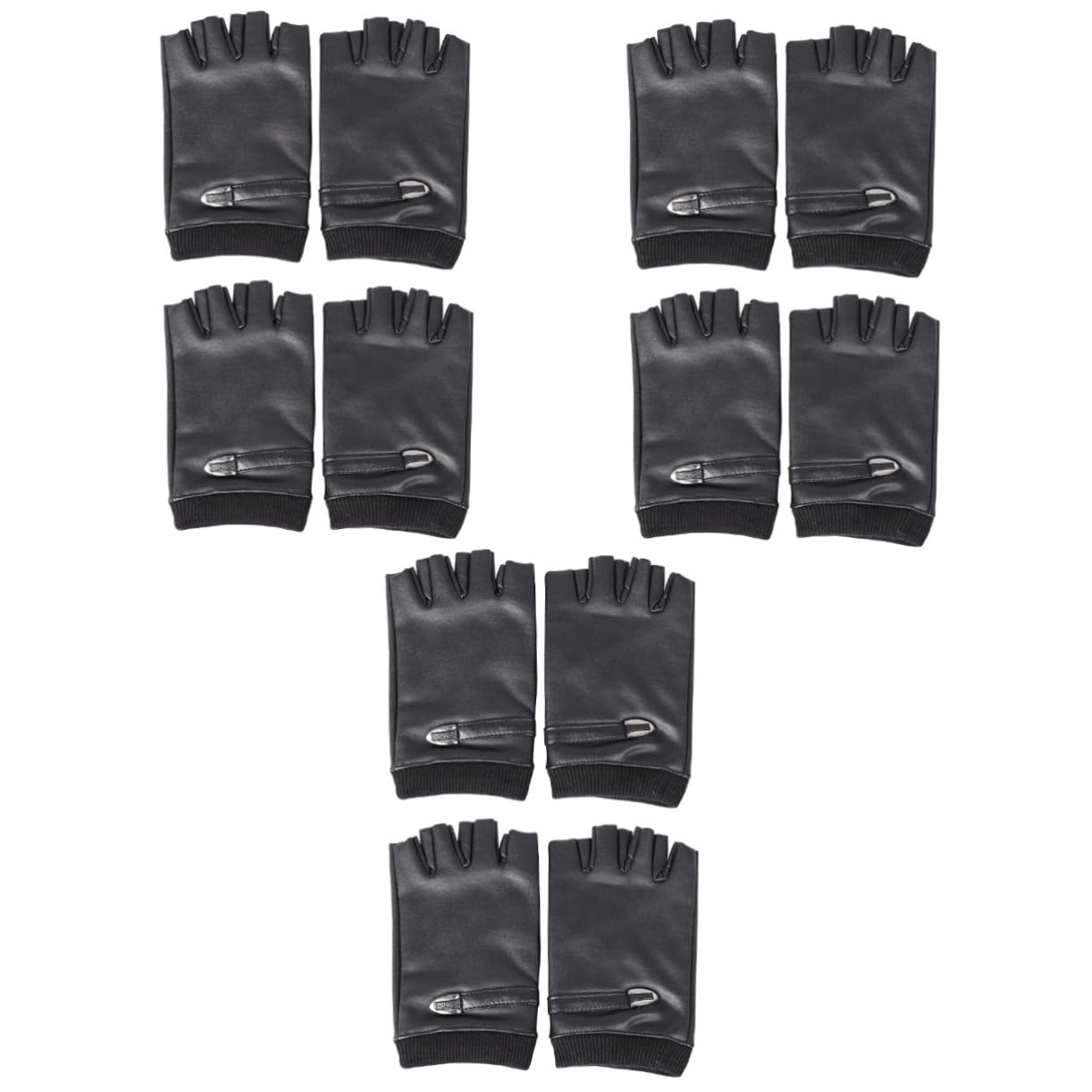 Guantes Cortos De Medio Dedo Motorcycle Gloves Motocicleta Guantes De Moda De Conducir Hombres De Cuero PU Transpirables Black