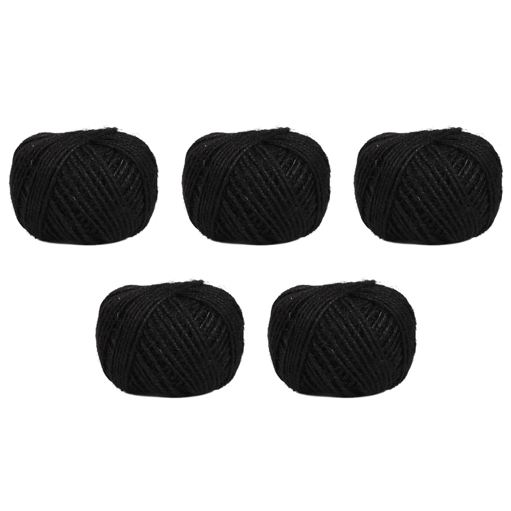 Vjsujehgy 5X, 50m String Jute Rope for Crafts Scrapbooking Gardening - Black