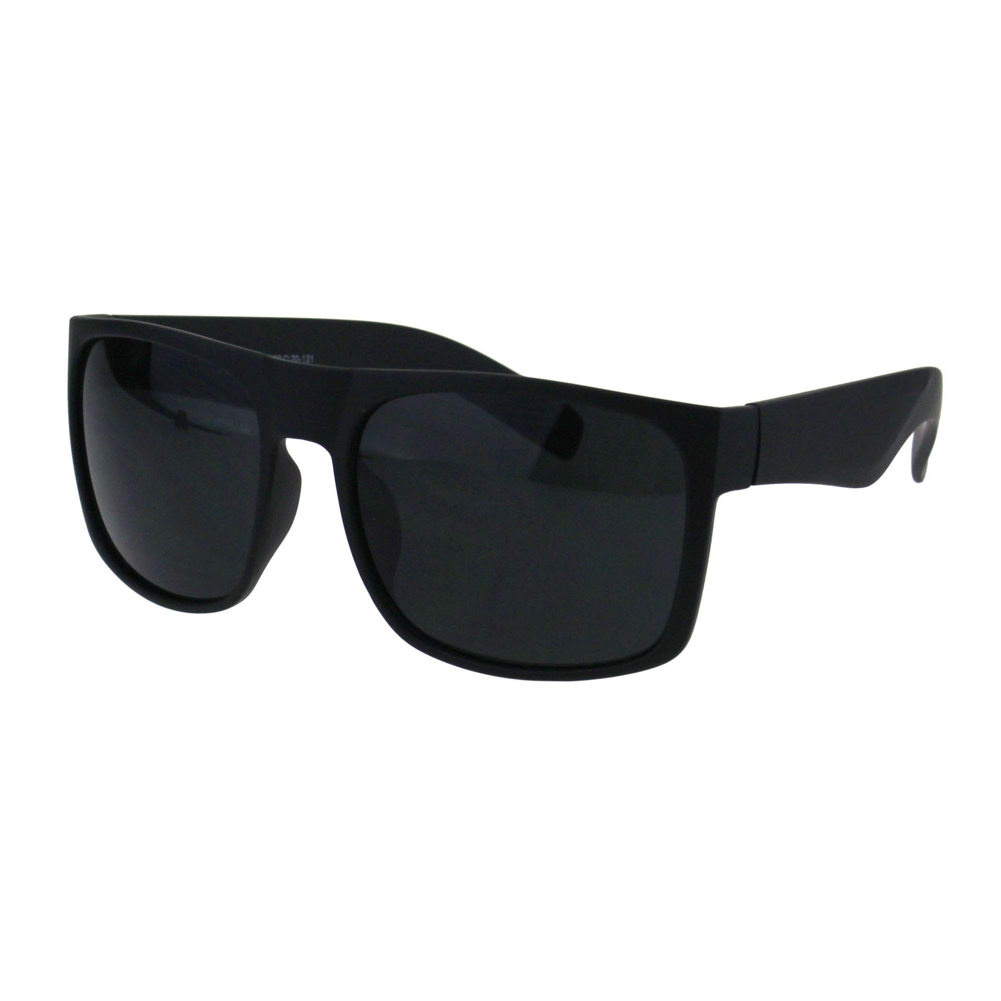 PASTL Mens Square Rectangular Sunglasses Classic Black Frame & Lens UV 400
