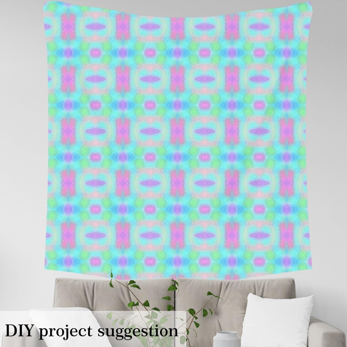 Erosebridal Teal Blue Fabric by The Yard for Kids Boys Girls,Tie Dye Ombre Waterproof Outdoor Fabric,Colorful Rainbow Upholstery and Home Accents,Watercolor DIY Art Decor for Quilting,3 Yards