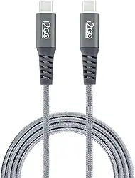 Cabo USB-C + USB-C I2GO 2m 3A Nylon Trançado Chumbo - I2GO PRO