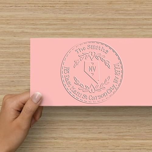 Miniatura 261 de Round State Love - Sello de dirección de devolución para Texas, uso con almohadilla de sello, mango de madera, sello de dirección de Texas