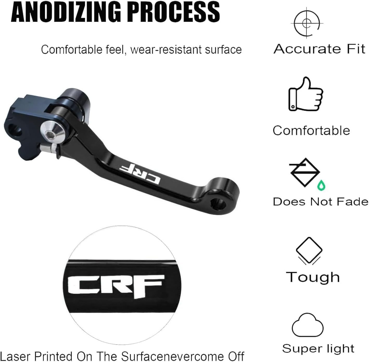 CNC Brake Clutch Lever+Grip for CRF125F CRF125 F CRF 125 F 2014-2022 2014 2015 2016 2017 2019 2019 2020 2021 2022 (Black)