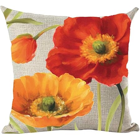 orange flower pillow