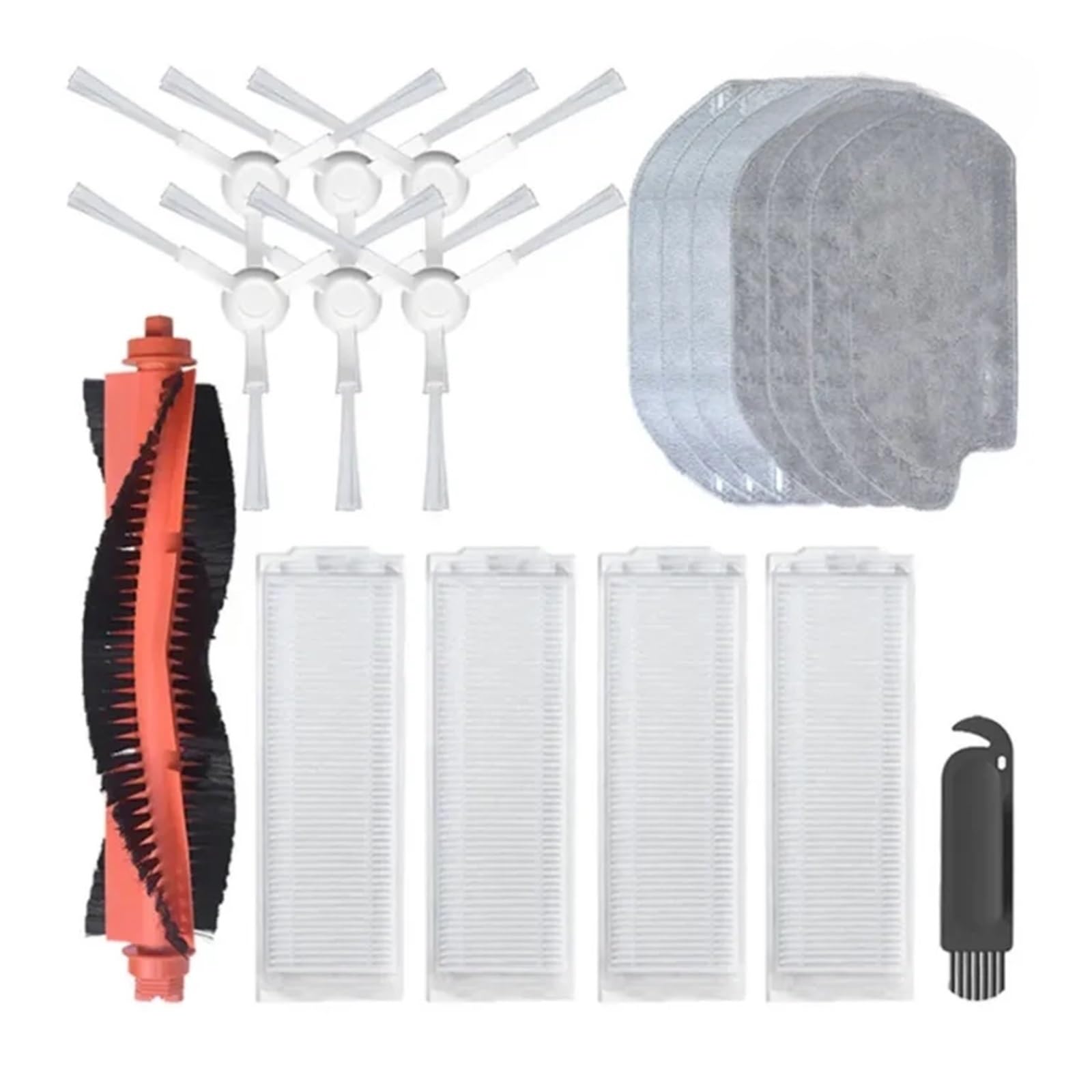 Accesorios, Compatible con Mijia Mop Pro STYTJ02YM/VIOMI V2 Pro/V3 Piezas Robot Aspirador Cepillo Principal/Lateral Filtro Hepa Piezas De Fregona(15)