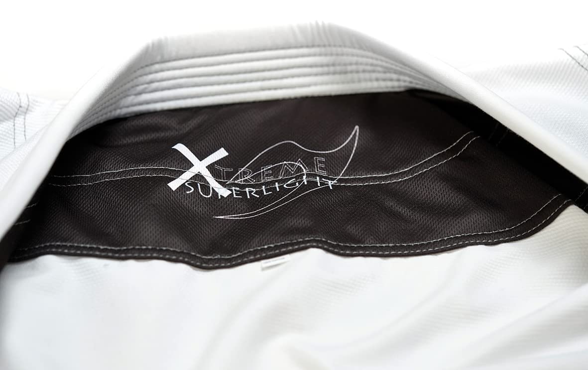 Ju-Sports BJJ Gi Herren Pearl Competition superlight weiß - Superleichter Brazilian Jujutsu Anzug mit kontrastierenden Nähten & Stickverzierungen, 100% Baumwolle