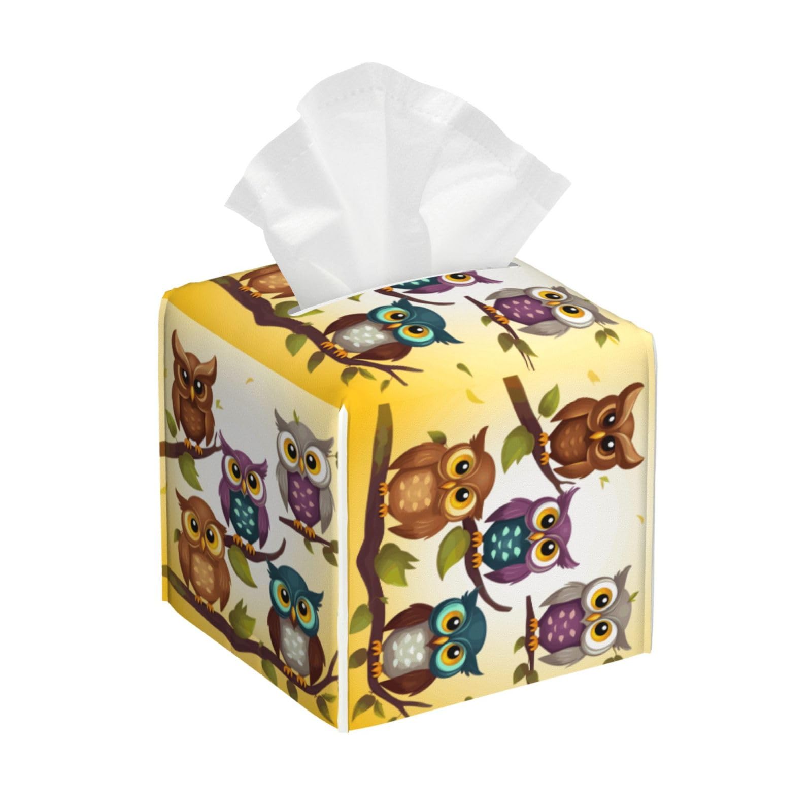 Owls Birds Tissue Box Cover Square Cube Boxes