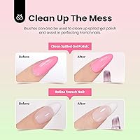 Vista 13 de Beetles - Juego de 6 pinceles de gel para arte de uñas, diseño de esmalte de gel, herramientas de pintura con pincel plano, pincel ovalado, pincel