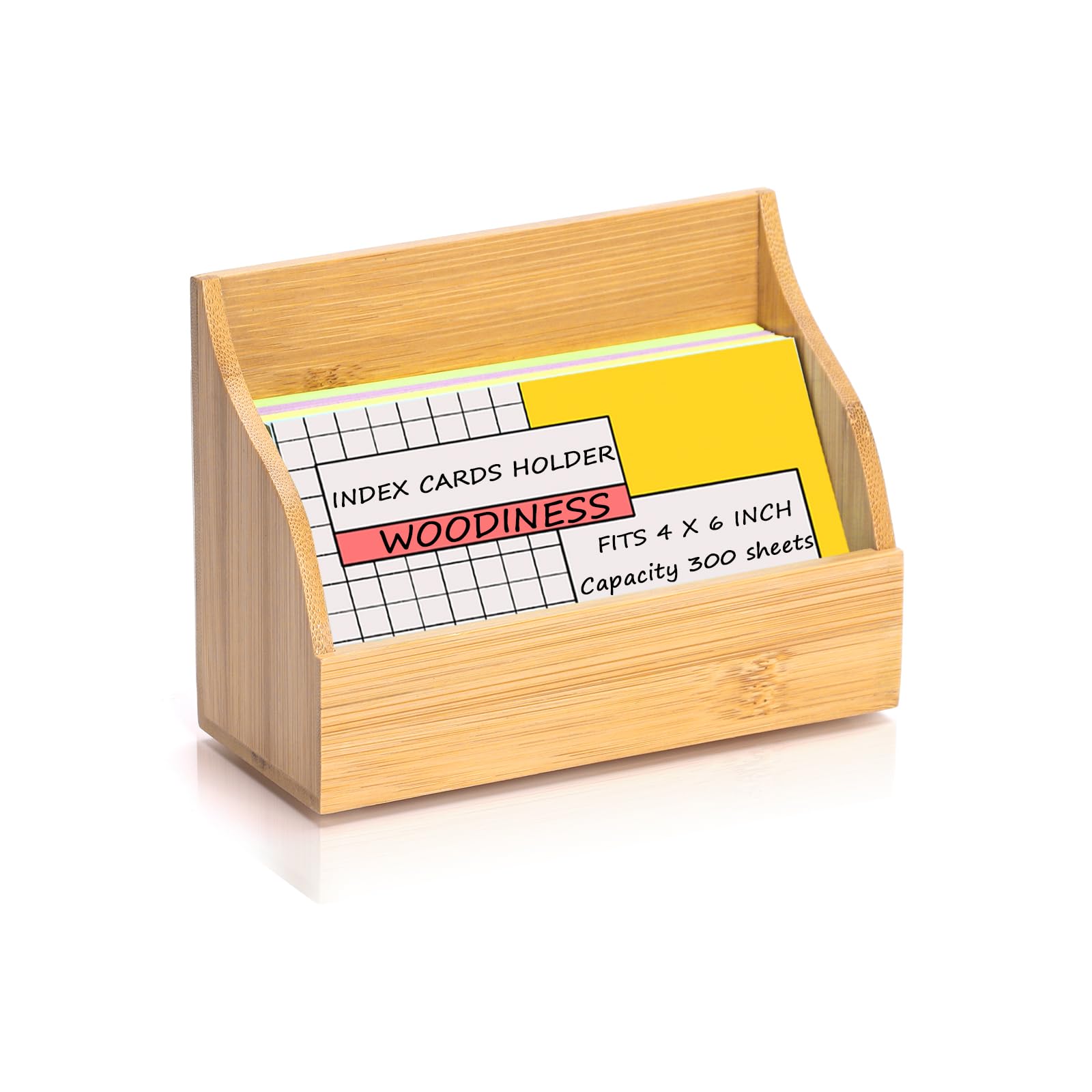 SHIQIKEJIPTY 4x6 Wood Index Card Holder Wooden Index Card Box Cards Display Stand Notecard Box Business Cards Organizer Post Cards Case for Business