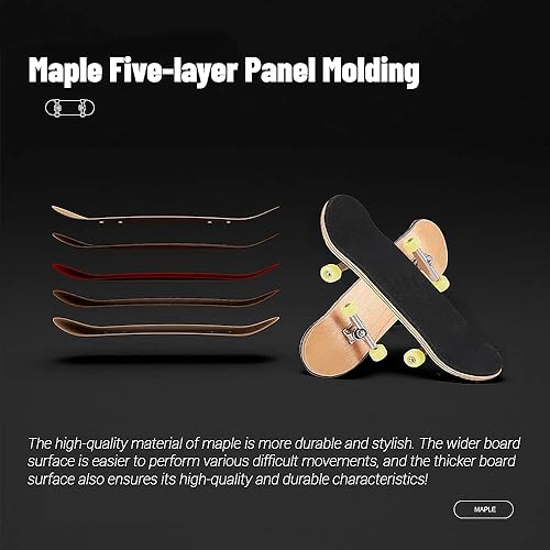 Miniatura 5 de Lazmin Patineta de dedo de madera, rueda de rodamiento de stent, juguete novedoso para reducir la presión, regalos para niños (azul marino)