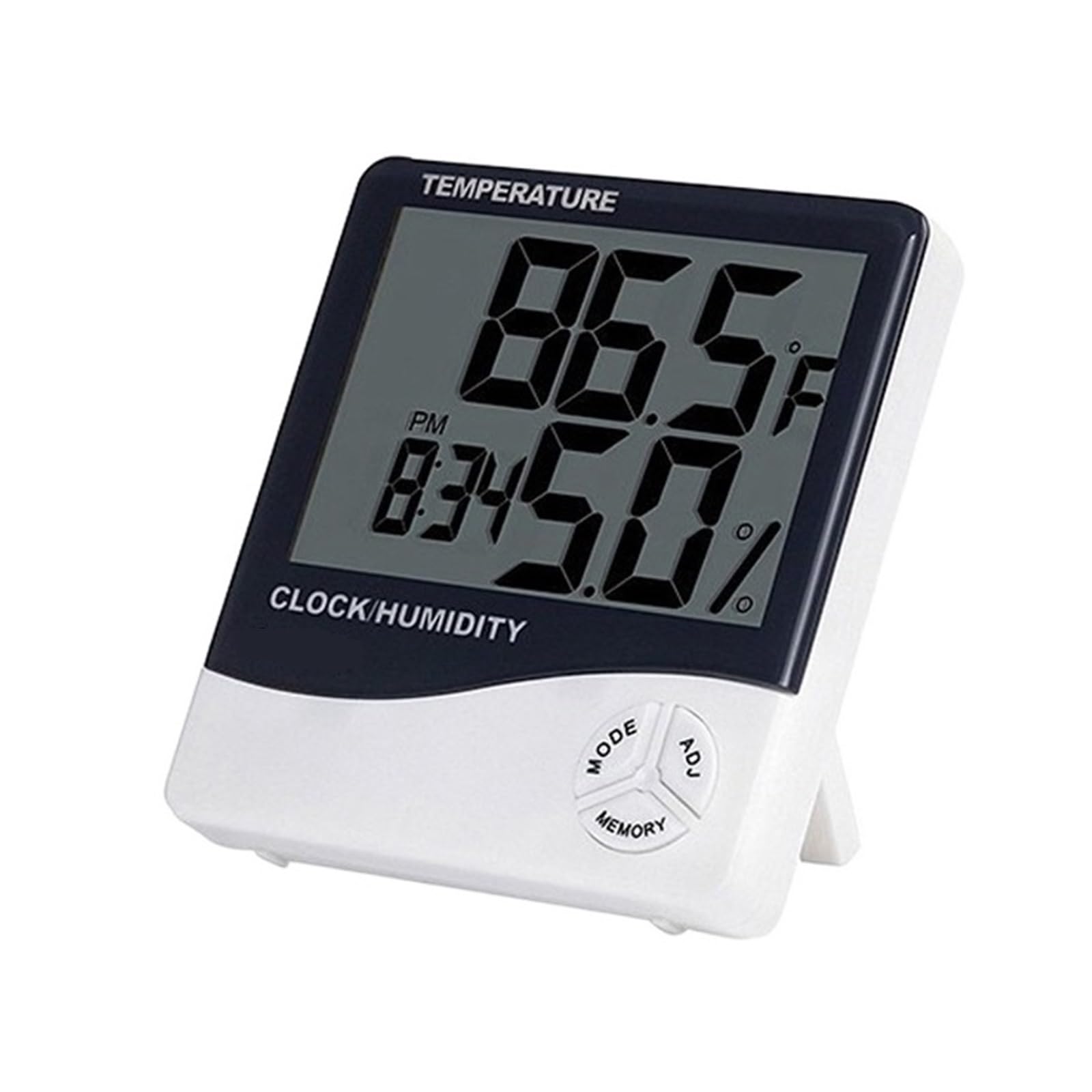 LCD Elektroniczny cyfrowy miernik temperatury i wilgotności Kryty termometr zewnętrzny Higrometr Stacja pogodowa Zegar, 1