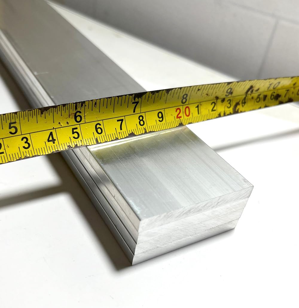 36" Long 1/4" X 2" Square Aluminum Flat BAR .6061 Aluminium, 6mm X 50mm X 915mm Aluminum Flat Plate, T6511 Solid New Mill Stock (2 Pack)
