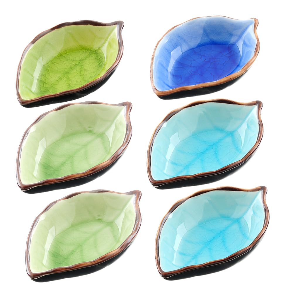 MCHERRY 6Pcs Ceramic Dipping Sauce Bowls, Dipping Sauce Dishes, Soy Sauce Dish, Side Dish Bowls