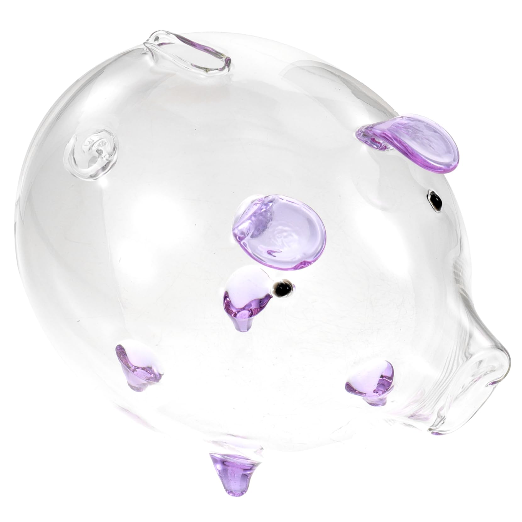 BCOATH DIY Coin Bank Clear Glass Box Piggy Bank Birthday Present Golden Pig Purple Baby Glass Animal Money Saving Pot Terrarium