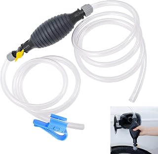 9.8Ft Siphon Pump for Gasoline, Multifunction Liquid Sucker Pump Comes With Flow Valve and Fixing Buckle, for Gas Gasoline Petrol Diesel Oil Liquid Water Fish Tank Portable Siphon Hose