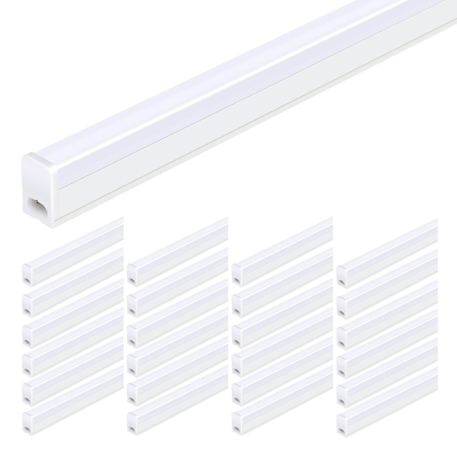 4ft Led Shop Light, 24-Pack 22w 2500lm 6500k Linkable Led Shop Light 4ft with Plug On/Off Power Cord, Indoor Lighting T5 4 Foot Led Lights,4ft Led Light Fixture for Garage