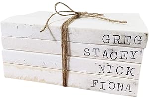 Personalized Family Name Book Stack: Rustic Home Decor Fake Stacked Books