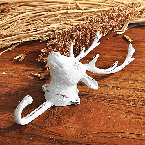 Crochet tête de cerf en fonte de fer forgé rétro décoration murale - 3