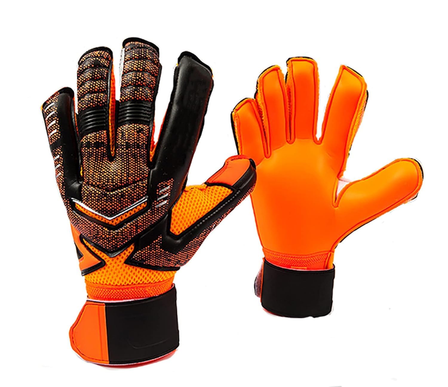 RedOak Football Goalkeeper Gloves with Flexible Finger Guard, Strong Grip - Orange - Size 8-image-29