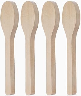 Wood Carving Spoon Blank, 4PCS Unfinished Wood Carving Spoon, Smooth BassWood Blanks for Whittling Crafts, Wooden Blocks for Kids Adults(10'' x 2'')