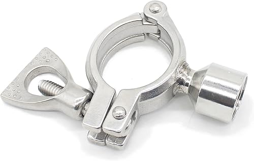 Miniatura 5 de RAHBI 0.748 in-4.016 in SS 304 abrazadera de tubo de acero inoxidable Soporte de tubo Soporte de tubo con BSP 12 "0.5 pulgadas rosca hembra pausada