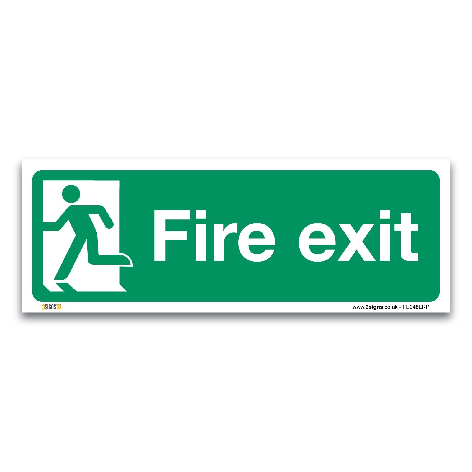 Buy Fire Exit Left Sign, 1mm Rigid Plastic 30x15cm, British Standard