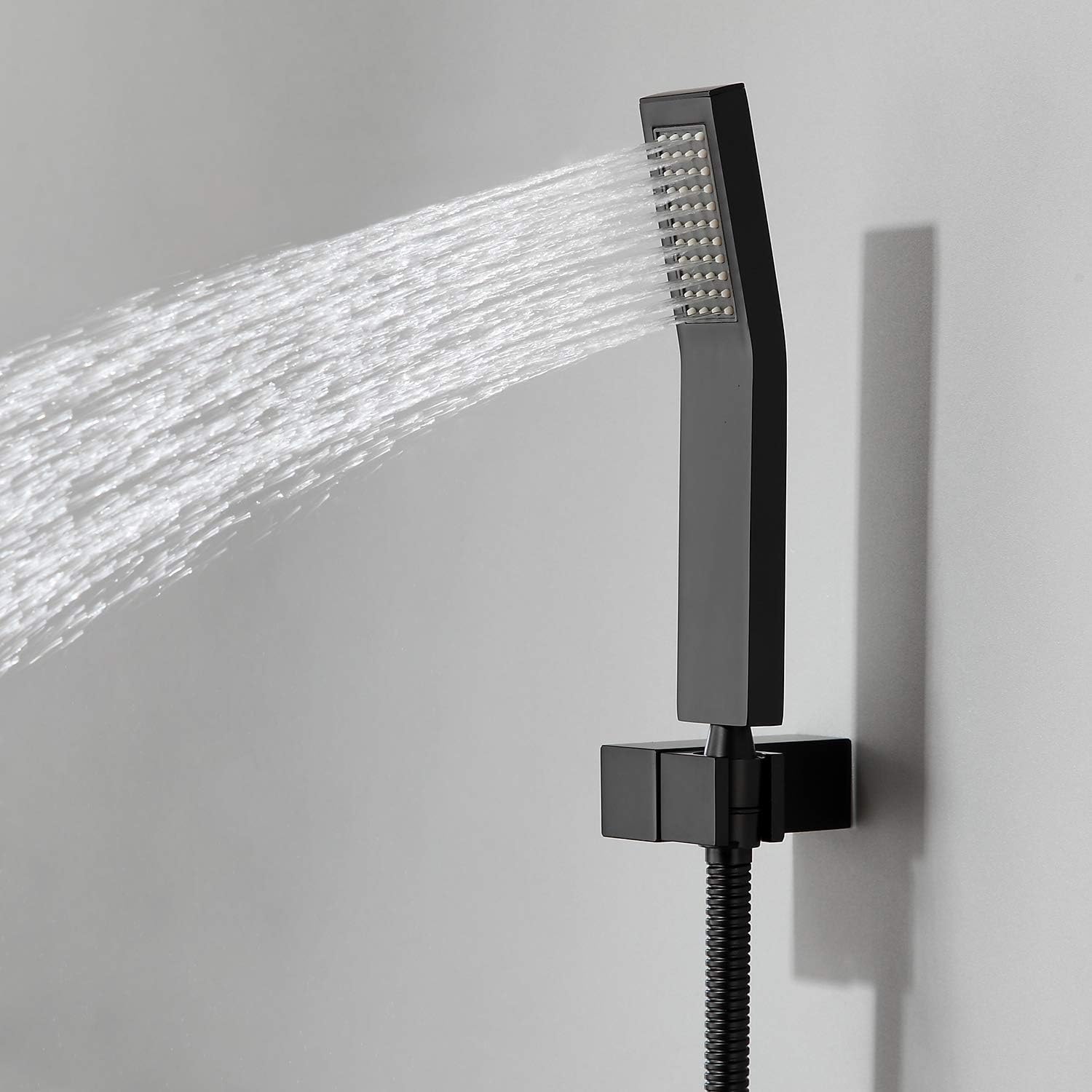 🔥 Cashback up to 70% JiaYouJia 12'' Wall Mounted Rain Shower System 3-Function Shower Combo Set with 6 Body Spray Jets in Matte Black,Rough-in Valve Included