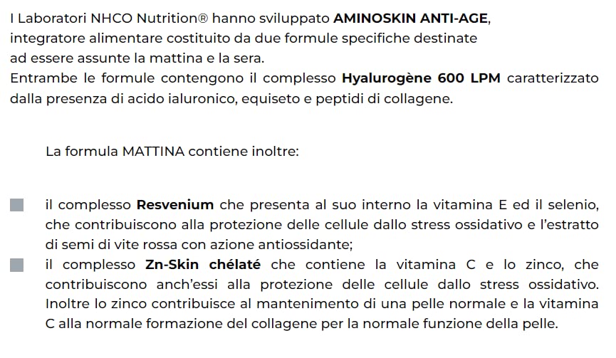 AminoSkin Anti-Age Integratore per la Pelle, 112 Capsule