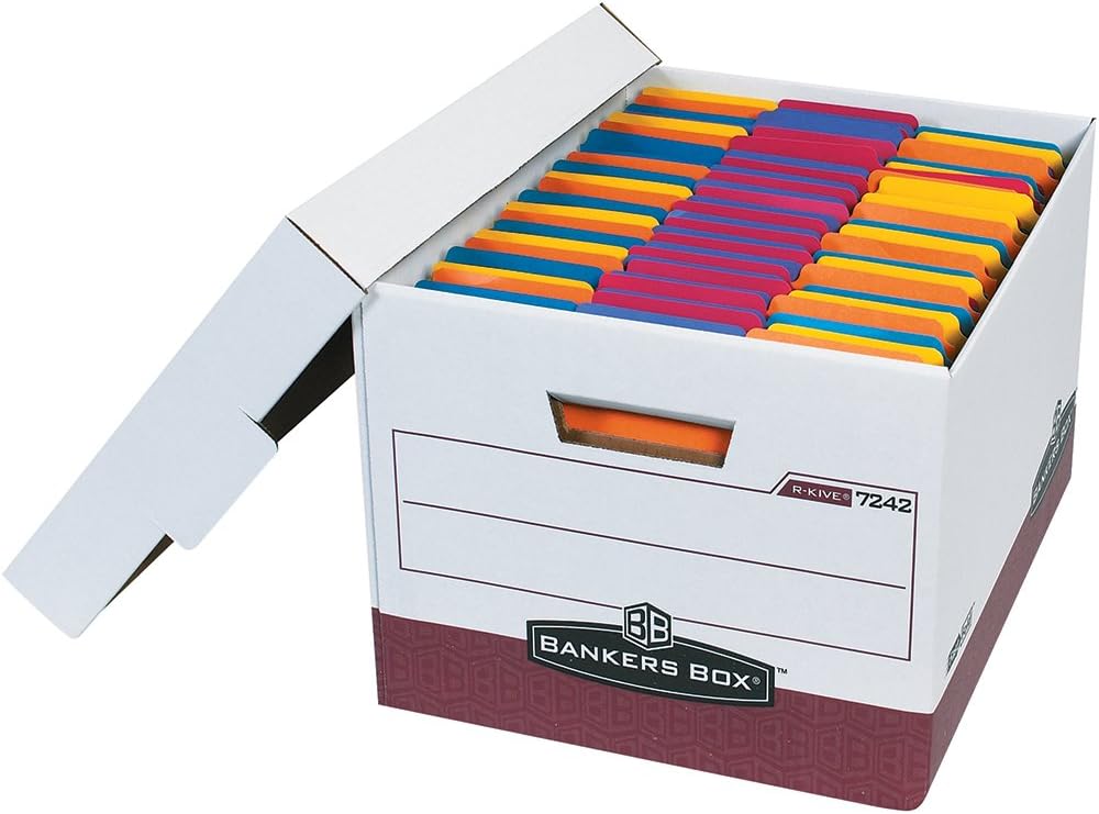 R-KIVE Heavy-Duty Storage Boxes, FastFold, Lift-Off Lid, Letter/Legal, Case of 12 (07242)